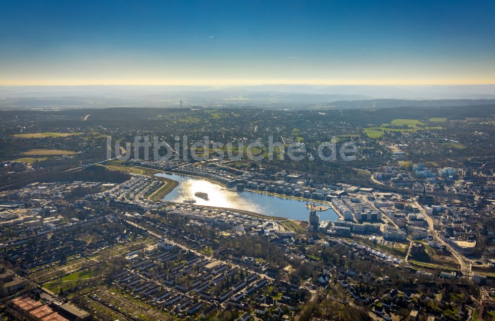 Luftbild Dortmund - Wohngebiet der Mehrfamilienhaussiedlung am Phoenix See in Dortmund im Bundesland Nordrhein-Westfalen, Deutschland