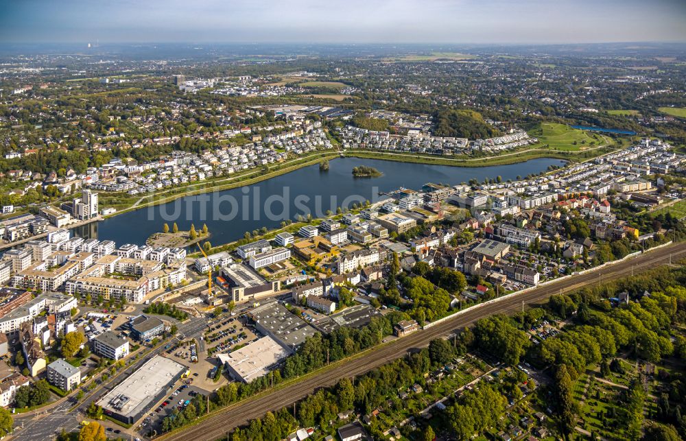 Luftaufnahme Dortmund - Wohngebiet der Mehrfamilienhaussiedlung am Phoenix See in Dortmund im Bundesland Nordrhein-Westfalen, Deutschland