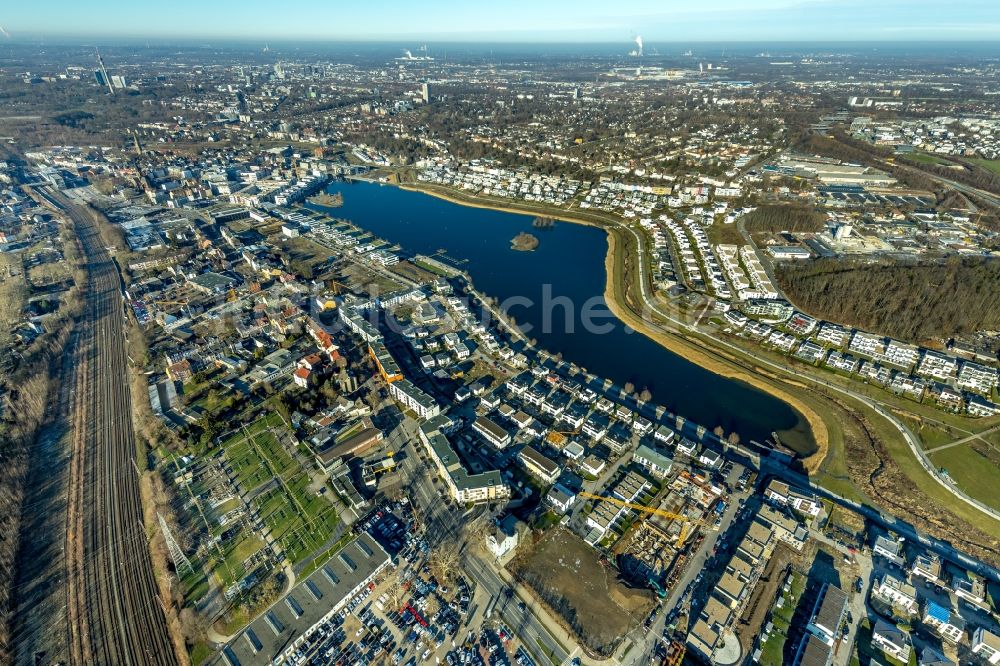 Luftbild Dortmund - Wohngebiet der Mehrfamilienhaussiedlung am Phoenixsee im Ortsteil Hörde in Dortmund im Bundesland Nordrhein-Westfalen, Deutschland