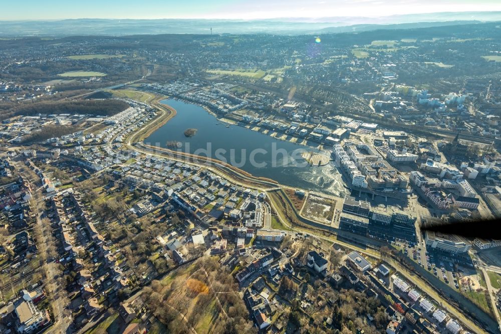 Luftbild Dortmund - Wohngebiet der Mehrfamilienhaussiedlung am Phoenixsee im Ortsteil Hörde in Dortmund im Bundesland Nordrhein-Westfalen, Deutschland