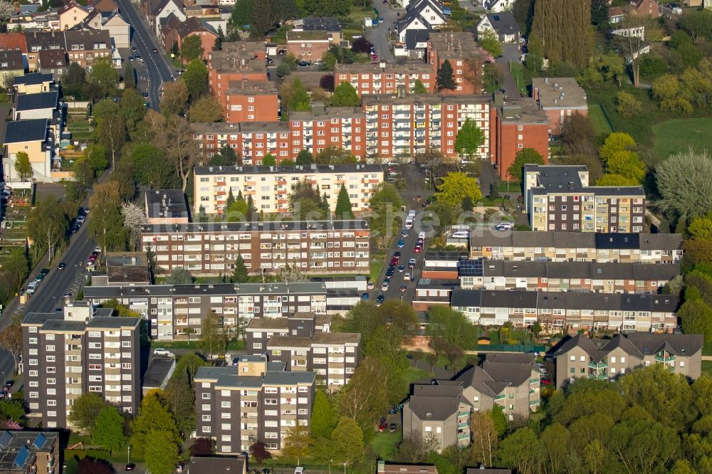 Luftaufnahme Hamm - Wohngebiet einer Mehrfamilienhaussiedlung an der Ruppiner Straße im Stadtbezirk Bockum-Hövel in Hamm im Bundesland Nordrhein-Westfalen