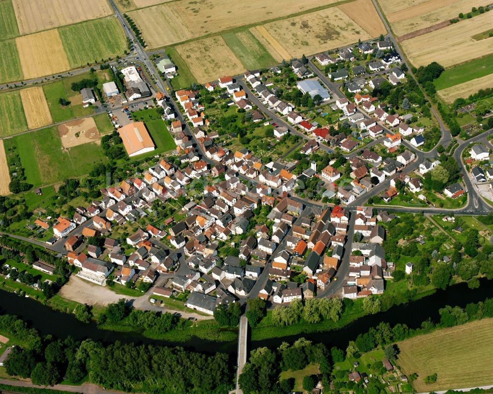 Ruttershausen von oben - Wohngebiet der Mehrfamilienhaussiedlung in Ruttershausen im Bundesland Hessen, Deutschland