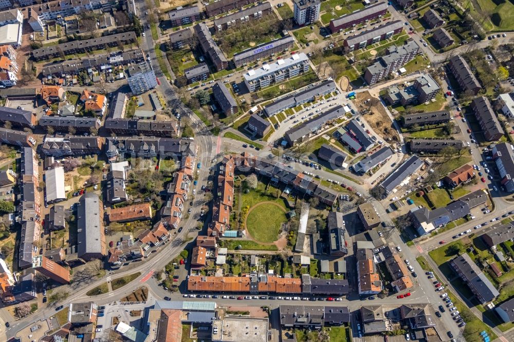 Luftbild Wesel - Wohngebiet der Mehrfamilienhaussiedlung südlich der Esplanade in Wesel im Bundesland Nordrhein-Westfalen, Deutschland