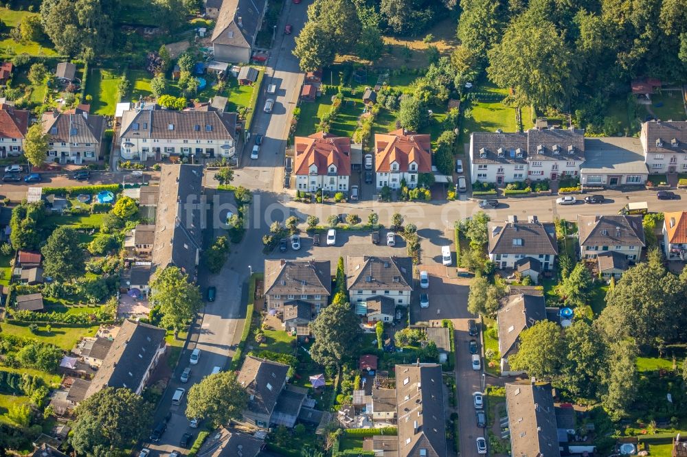 Luftaufnahme Mülheim an der Ruhr - Wohngebiet der Mehrfamilienhaussiedlung Siedlung Papenbusch in Mülheim an der Ruhr im Bundesland Nordrhein-Westfalen