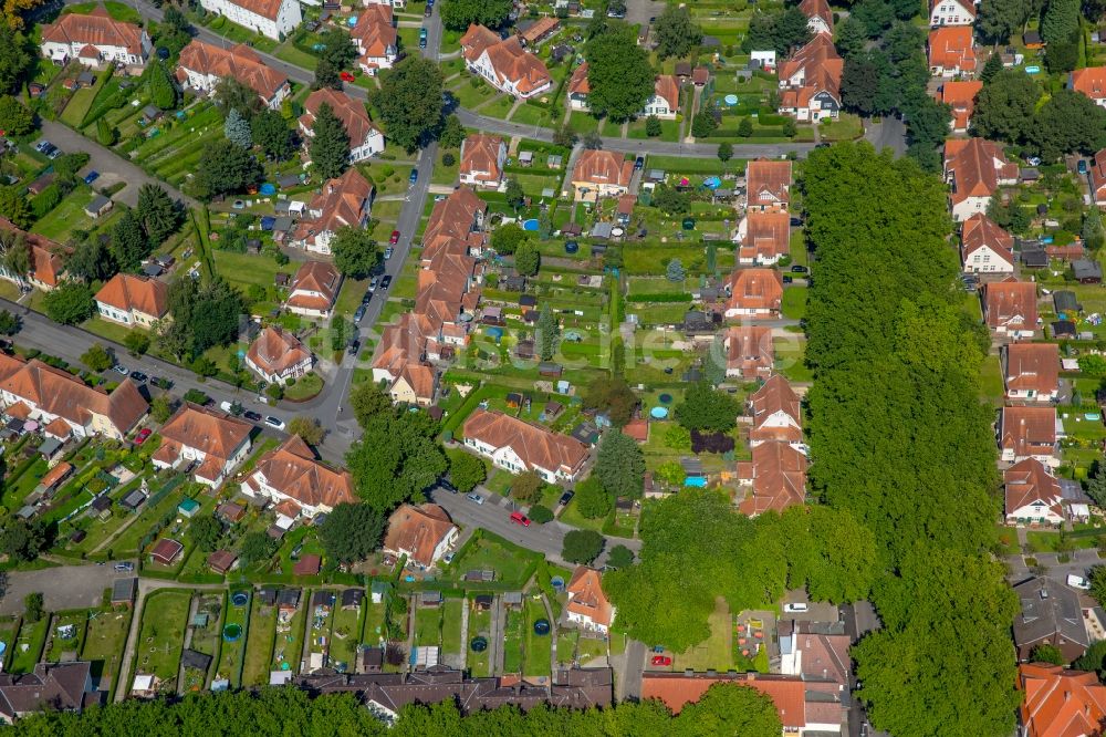 Luftaufnahme Herne - Wohngebiet der Mehrfamilienhaussiedlung Siedlung Teutoburgia in Herne im Bundesland Nordrhein-Westfalen