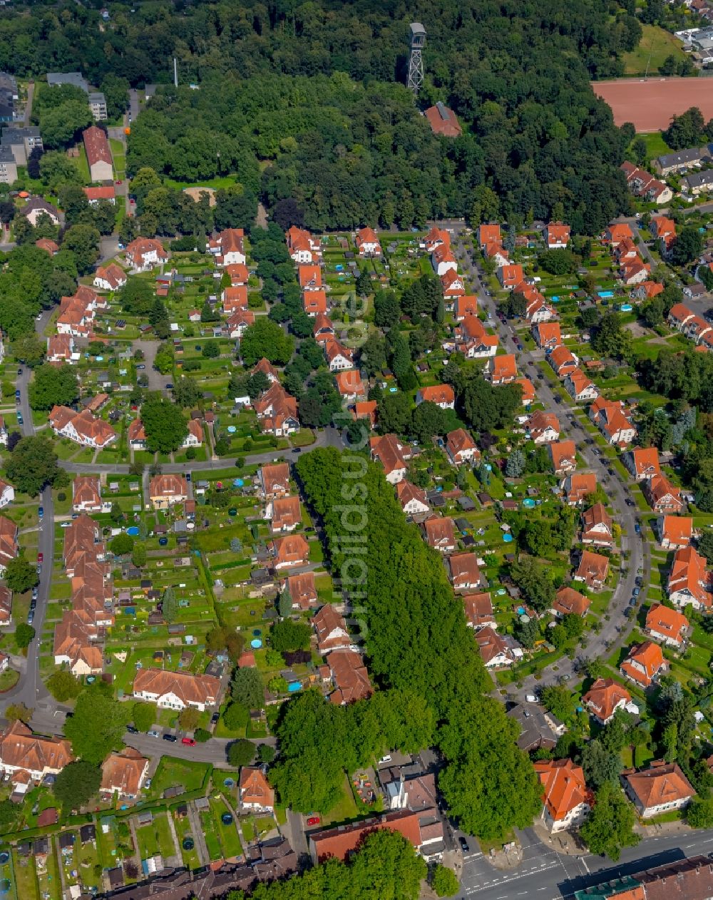 Luftbild Herne - Wohngebiet der Mehrfamilienhaussiedlung Siedlung Teutoburgia in Herne im Bundesland Nordrhein-Westfalen