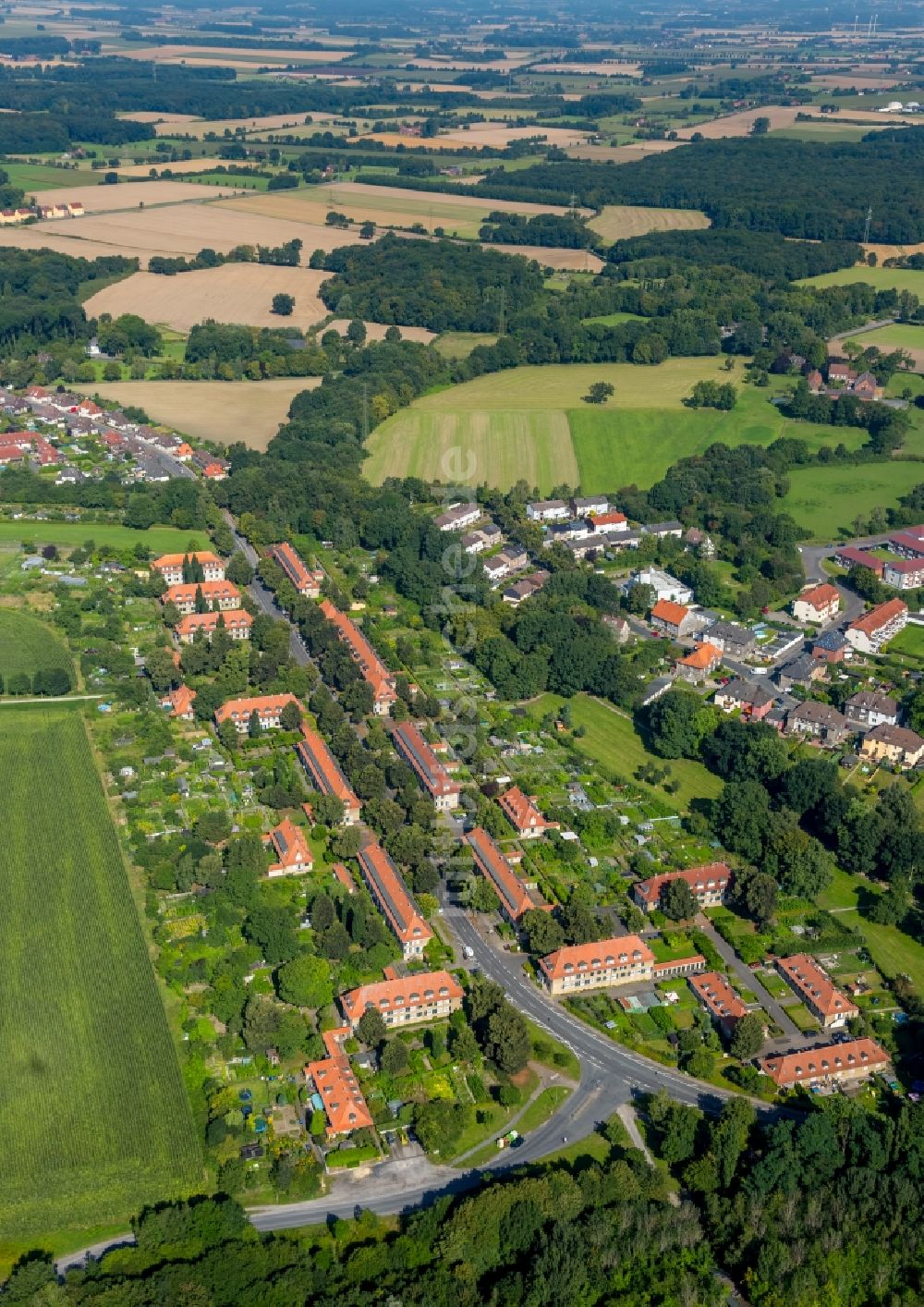 Luftbild Hamm - Wohngebiet der Mehrfamilienhaussiedlung Siedlung Vogelsang in Hamm im Bundesland Nordrhein-Westfalen