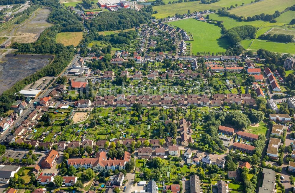 Hamm von oben - Wohngebiet der Mehrfamilienhaussiedlung Siedlung Wiescherhöfen in Hamm im Bundesland Nordrhein-Westfalen