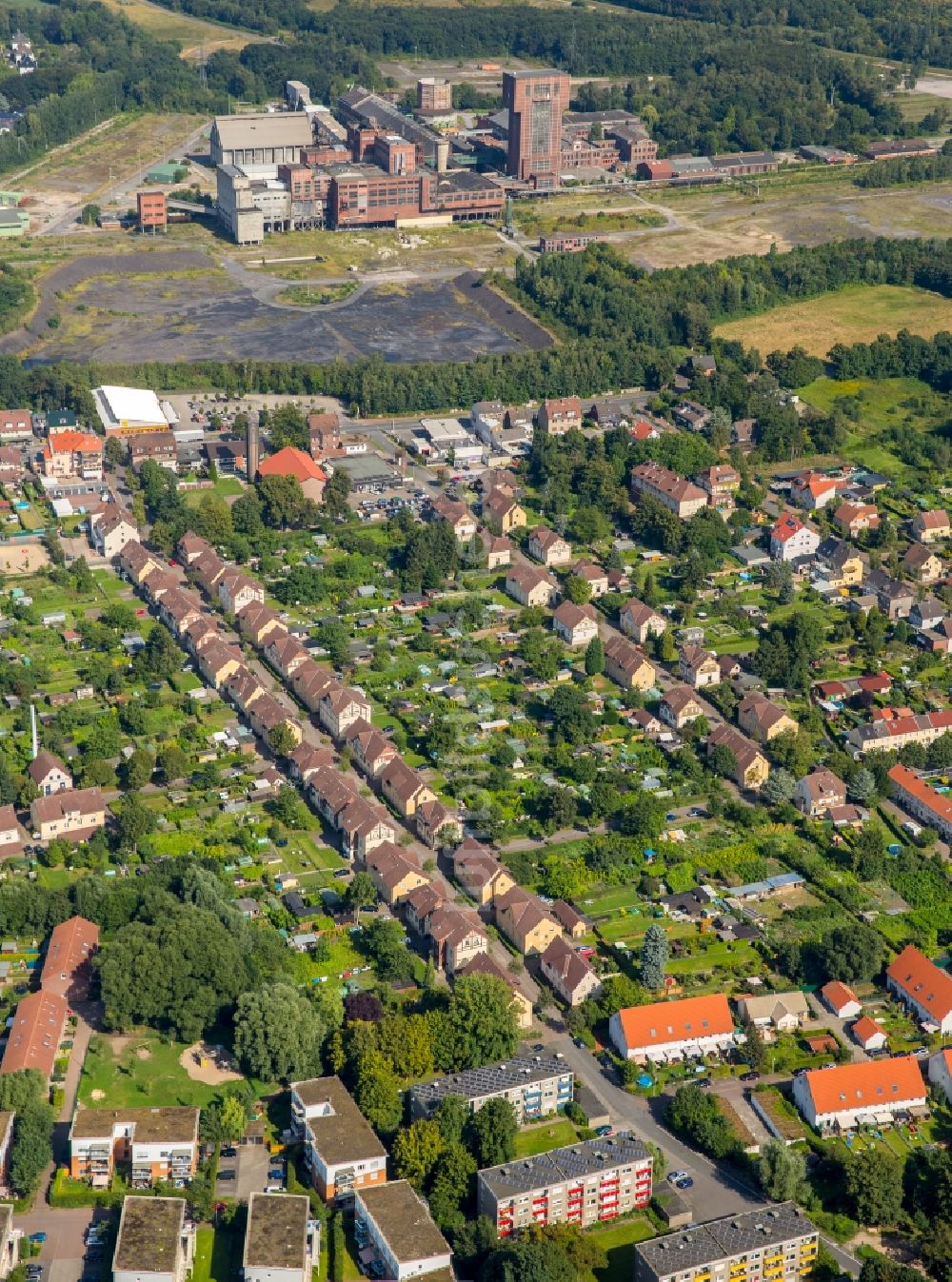 Hamm aus der Vogelperspektive: Wohngebiet der Mehrfamilienhaussiedlung Siedlung Wiescherhöfen in Hamm im Bundesland Nordrhein-Westfalen