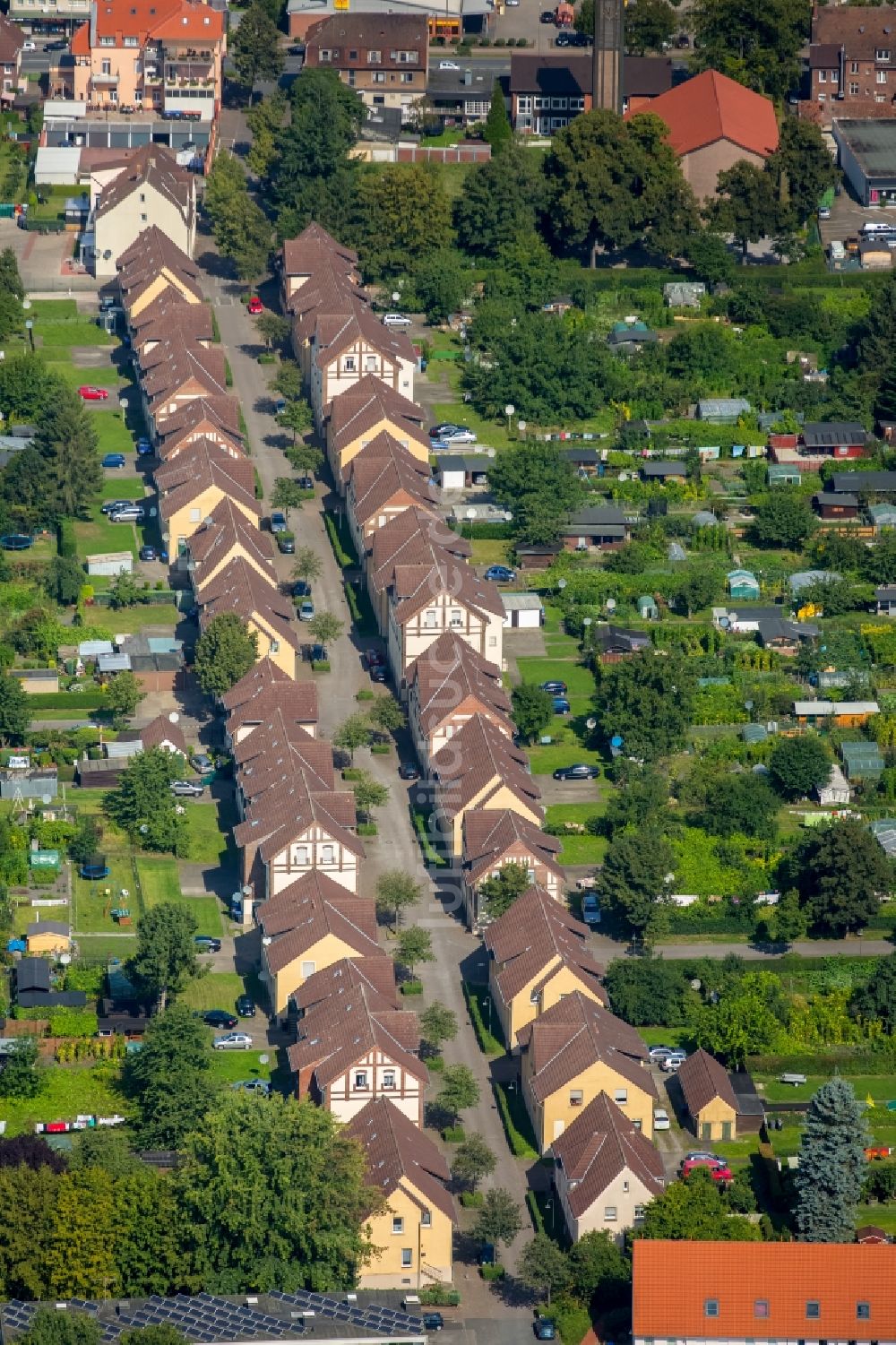 Luftbild Hamm - Wohngebiet der Mehrfamilienhaussiedlung Siedlung Wiescherhöfen in Hamm im Bundesland Nordrhein-Westfalen