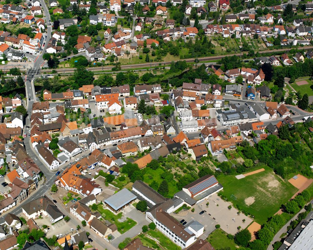 Söllingen aus der Vogelperspektive: Wohngebiet der Mehrfamilienhaussiedlung in Söllingen im Bundesland Baden-Württemberg, Deutschland