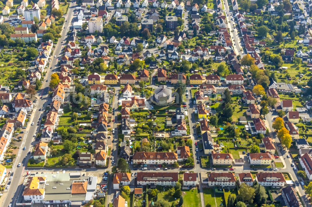 Luftaufnahme Soest - Wohngebiet der Mehrfamilienhaussiedlung in Soest im Bundesland Nordrhein-Westfalen, Deutschland