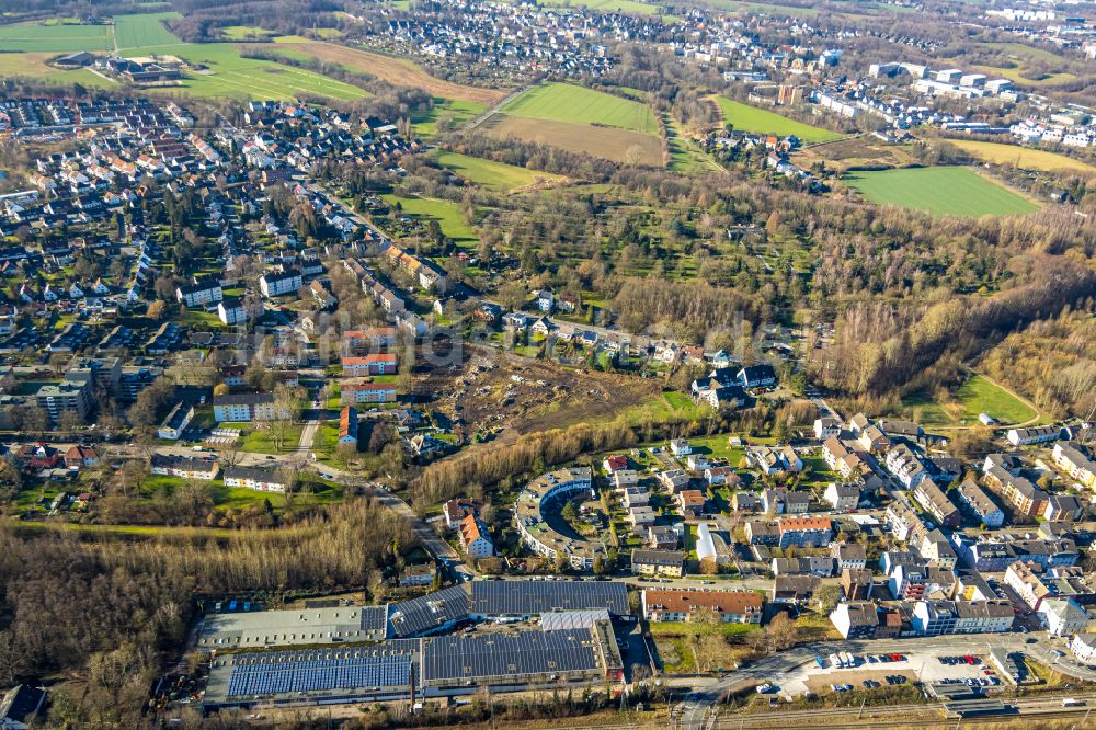 Dortmund aus der Vogelperspektive: Wohngebiet der Mehrfamilienhaussiedlung Am Spörkel in Dortmund im Bundesland Nordrhein-Westfalen, Deutschland