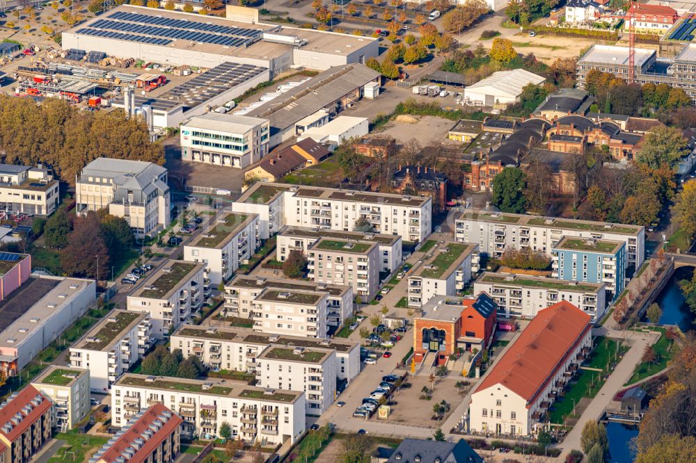 Offenburg aus der Vogelperspektive: Wohngebiet der Mehrfamilienhaussiedlung Stadtquartier am Kesselhaus in Offenburg im Bundesland Baden-Württemberg, Deutschland