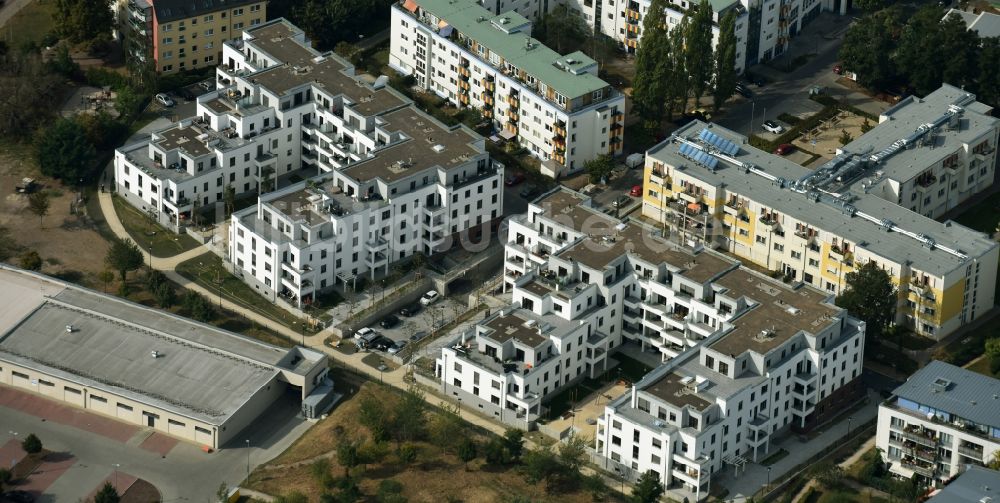 Luftbild Berlin - Wohngebiet einer Mehrfamilienhaussiedlung an der Straße Am Amtsgraben in Berlin