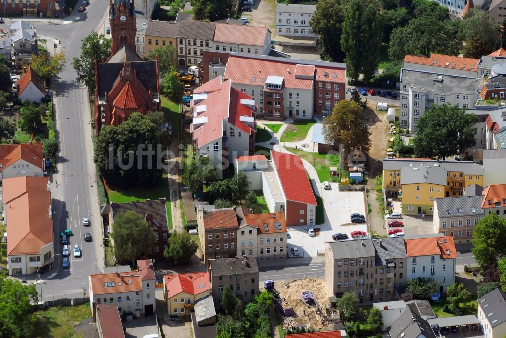 Luftbild Bernau - Wohngebiet einer Mehrfamilienhaussiedlung Ulitzkastraße - Börnicker Straße in Bernau im Bundesland Brandenburg