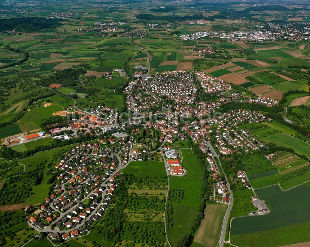 Unterweissach aus der Vogelperspektive: Wohngebiet der Mehrfamilienhaussiedlung in Unterweissach im Bundesland Baden-Württemberg, Deutschland