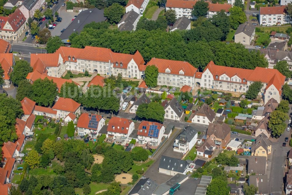 Luftbild Lünen - Wohngebiet der Mehrfamilienhaussiedlung Victoria-Siedlung in Lünen im Bundesland Nordrhein-Westfalen