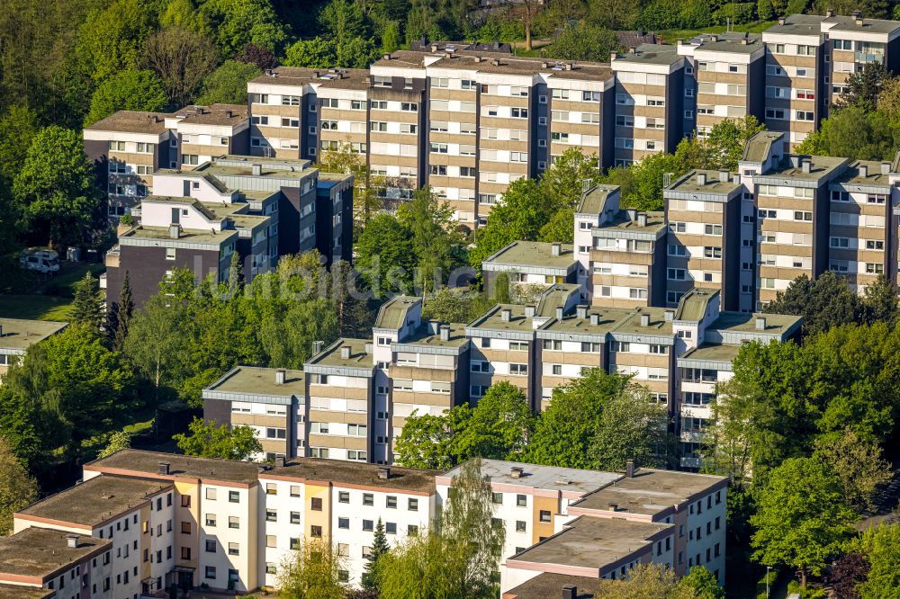 Luftaufnahme Westende - Wohngebiet der Mehrfamilienhaussiedlung am Weg zum Poethen in Westende im Bundesland Nordrhein-Westfalen, Deutschland