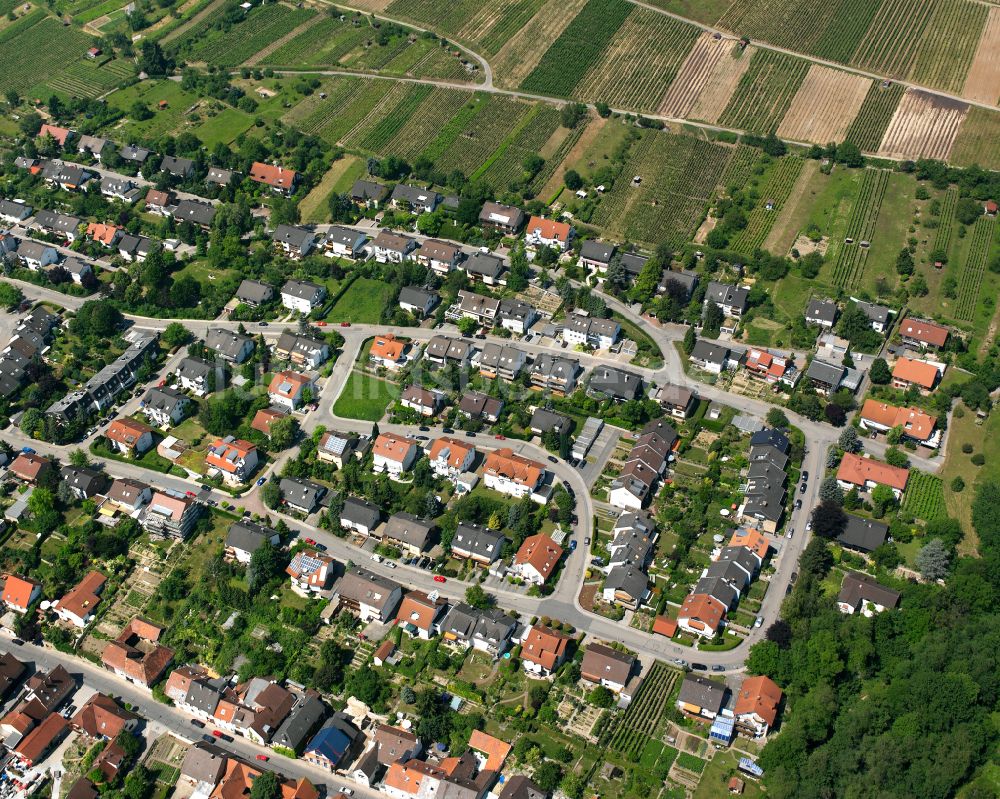 Weingarten (Baden) aus der Vogelperspektive: Wohngebiet der Mehrfamilienhaussiedlung in Weingarten (Baden) im Bundesland Baden-Württemberg, Deutschland