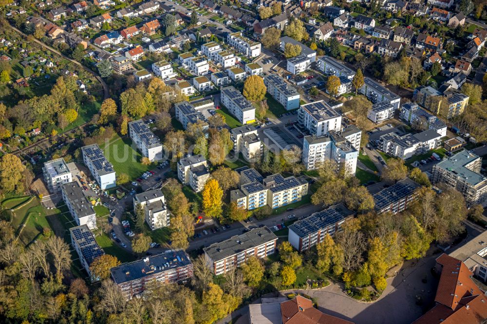 Luftaufnahme Bochum - Wohngebiet der Mehrfamilienhaussiedlung in der Weitmarer Straße in Bochum im Bundesland Nordrhein-Westfalen