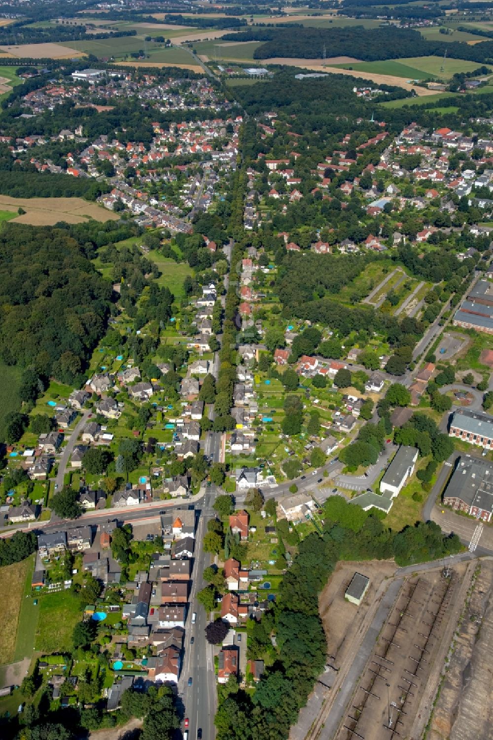 Luftaufnahme Gelsenkirchen - Wohngebiet einer Mehrfamilienhaussiedlung Westerholt in Gelsenkirchen im Bundesland Nordrhein-Westfalen