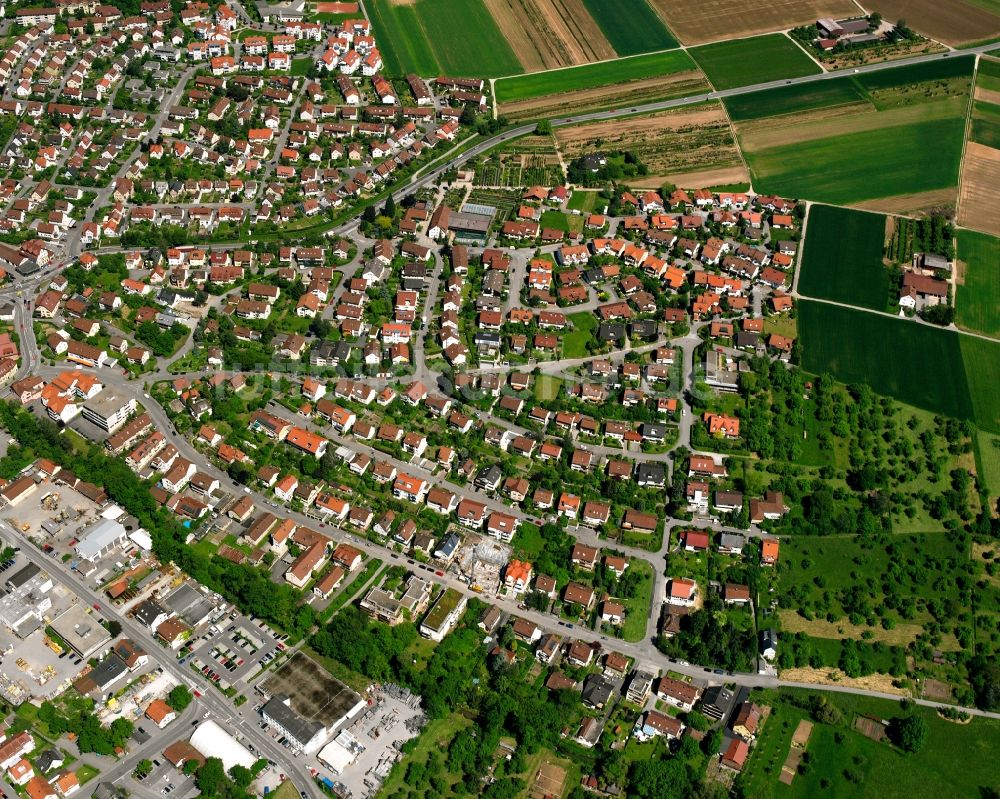 Winnenden von oben - Wohngebiet der Mehrfamilienhaussiedlung in Winnenden im Bundesland Baden-Württemberg, Deutschland