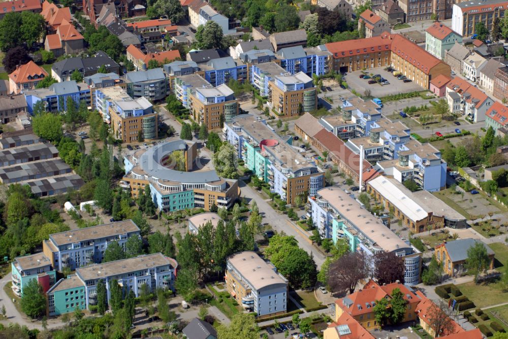 Luftaufnahme Luckenwalde - Wohngebiet der Mehrfamilienhaussiedlung Wohnpark Volltuch in Luckenwalde im Bundesland Brandenburg, Deutschland