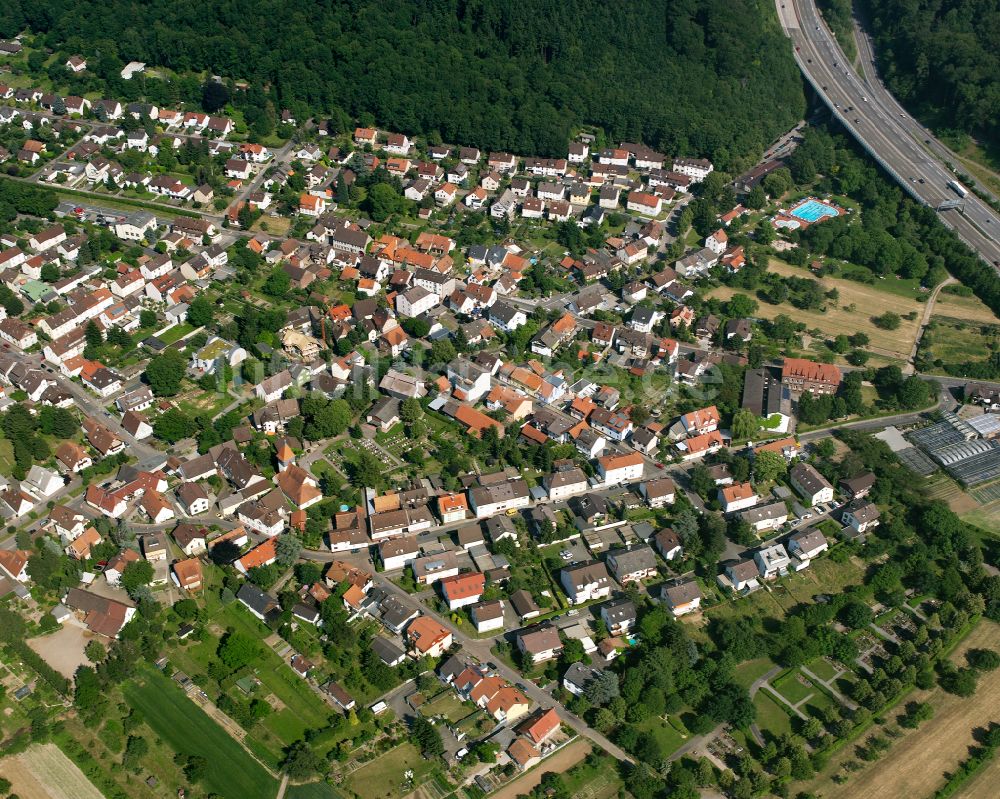 Wolfartsweier aus der Vogelperspektive: Wohngebiet der Mehrfamilienhaussiedlung in Wolfartsweier im Bundesland Baden-Württemberg, Deutschland