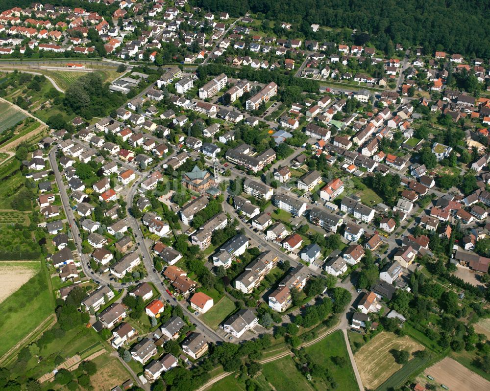 Luftbild Wolfartsweier - Wohngebiet der Mehrfamilienhaussiedlung in Wolfartsweier im Bundesland Baden-Württemberg, Deutschland