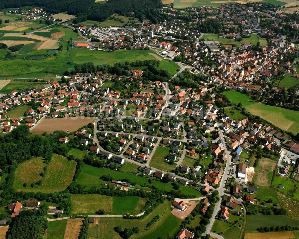 Wolfsau aus der Vogelperspektive: Wohngebiet der Mehrfamilienhaussiedlung in Wolfsau im Bundesland Bayern, Deutschland