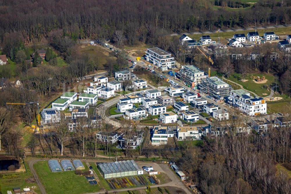 Gelsenkirchen von oben - Wohngebiet - Mischbebauung Am Buerschen Waldbogen im Ortsteil Resse in Gelsenkirchen im Bundesland Nordrhein-Westfalen, Deutschland