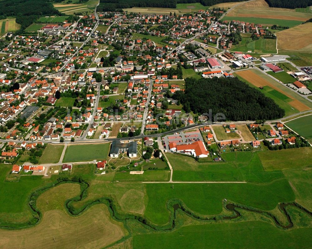 Luftbild Bechhofen - Wohngebiet - Mischbebauung der Mehr- und Einfamilienhaussiedlung in Bechhofen im Bundesland Bayern, Deutschland