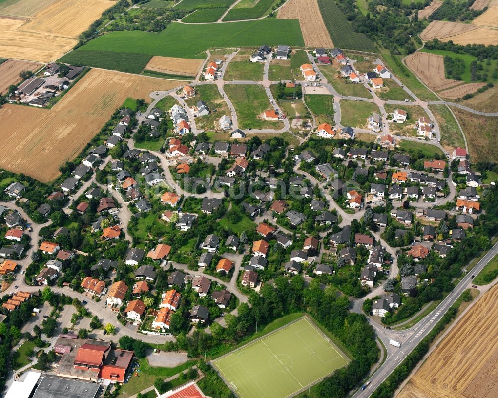 Beilstein aus der Vogelperspektive: Wohngebiet - Mischbebauung der Mehr- und Einfamilienhaussiedlung in Beilstein im Bundesland Baden-Württemberg, Deutschland