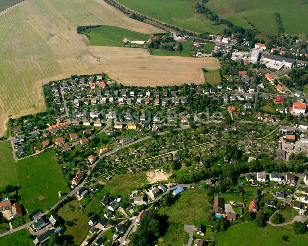 Luftbild Breitenau - Wohngebiet - Mischbebauung der Mehr- und Einfamilienhaussiedlung in Breitenau im Bundesland Sachsen, Deutschland