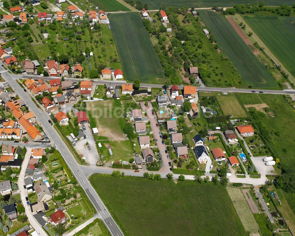 Cattenstedt von oben - Wohngebiet - Mischbebauung der Mehr- und Einfamilienhaussiedlung in Cattenstedt im Bundesland Sachsen-Anhalt, Deutschland