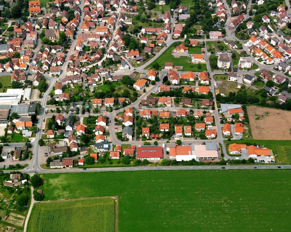 Luftbild Eberstadt - Wohngebiet - Mischbebauung der Mehr- und Einfamilienhaussiedlung in Eberstadt im Bundesland Baden-Württemberg, Deutschland