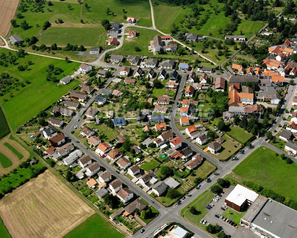 Luftaufnahme Eberstadt - Wohngebiet - Mischbebauung der Mehr- und Einfamilienhaussiedlung in Eberstadt im Bundesland Hessen, Deutschland