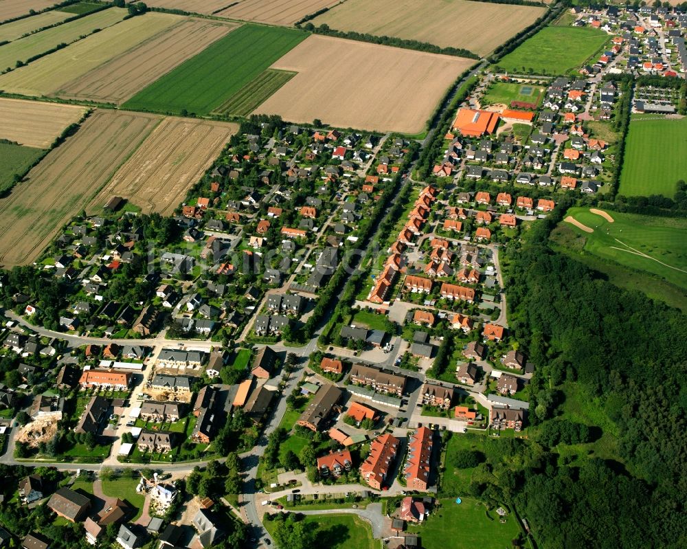 Luftbild Escheburg - Wohngebiet - Mischbebauung der Mehr- und Einfamilienhaussiedlung in Escheburg im Bundesland Schleswig-Holstein, Deutschland