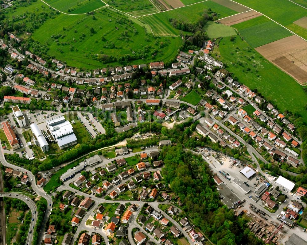 Luftbild Faurndau - Wohngebiet - Mischbebauung der Mehr- und Einfamilienhaussiedlung in Faurndau im Bundesland Baden-Württemberg, Deutschland