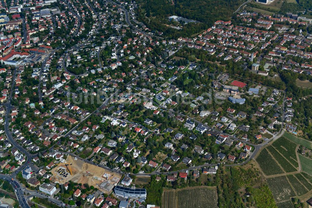 Frauenland aus der Vogelperspektive: Wohngebiet - Mischbebauung der Mehr- und Einfamilienhaussiedlung in Frauenland im Bundesland Bayern, Deutschland