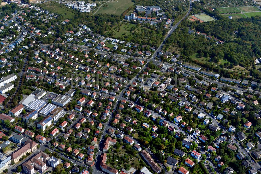 Luftbild Frauenland - Wohngebiet - Mischbebauung der Mehr- und Einfamilienhaussiedlung in Frauenland im Bundesland Bayern, Deutschland