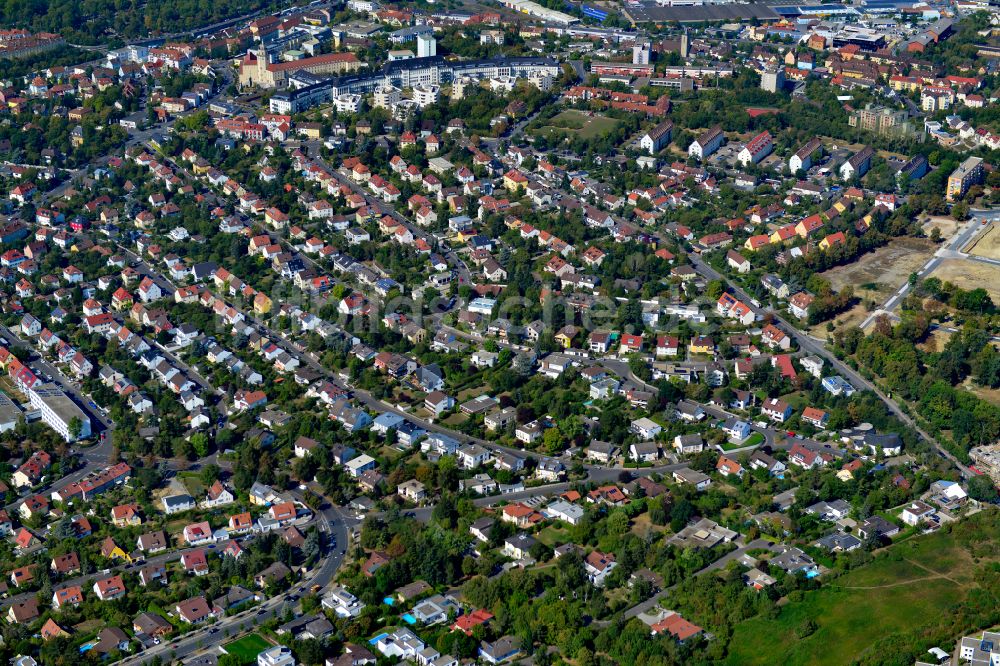 Luftaufnahme Frauenland - Wohngebiet - Mischbebauung der Mehr- und Einfamilienhaussiedlung in Frauenland im Bundesland Bayern, Deutschland