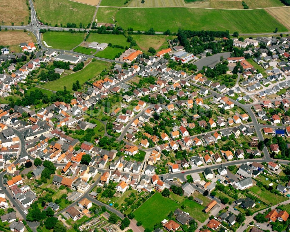 Garbenteich aus der Vogelperspektive: Wohngebiet - Mischbebauung der Mehr- und Einfamilienhaussiedlung in Garbenteich im Bundesland Hessen, Deutschland