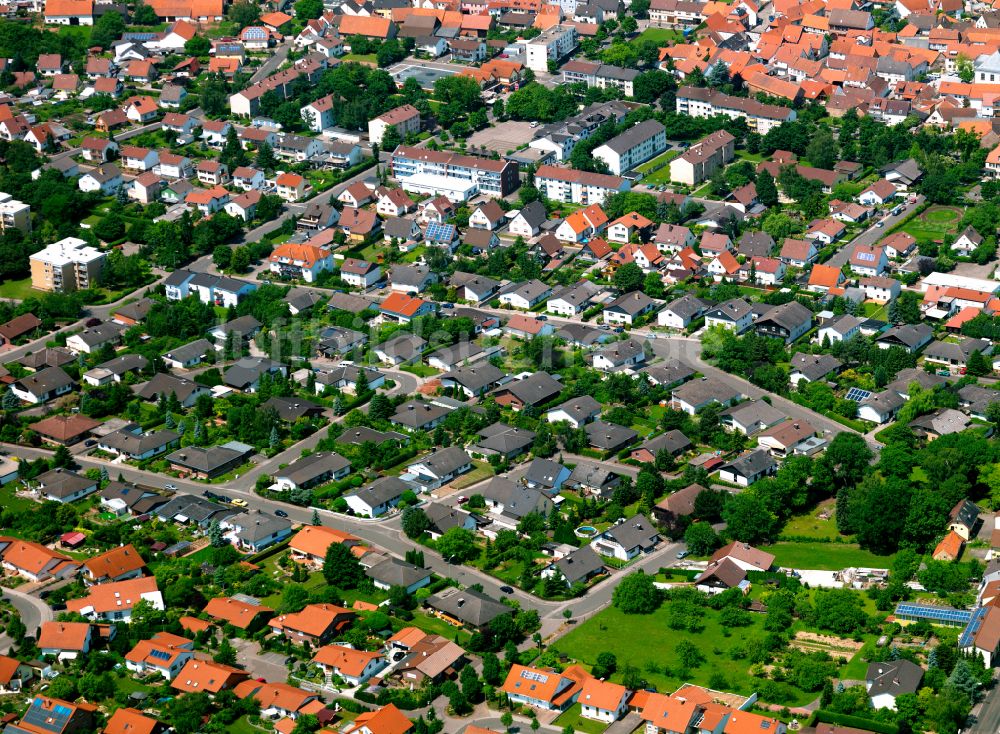 Göllheim von oben - Wohngebiet - Mischbebauung der Mehr- und Einfamilienhaussiedlung in Göllheim im Bundesland Rheinland-Pfalz, Deutschland