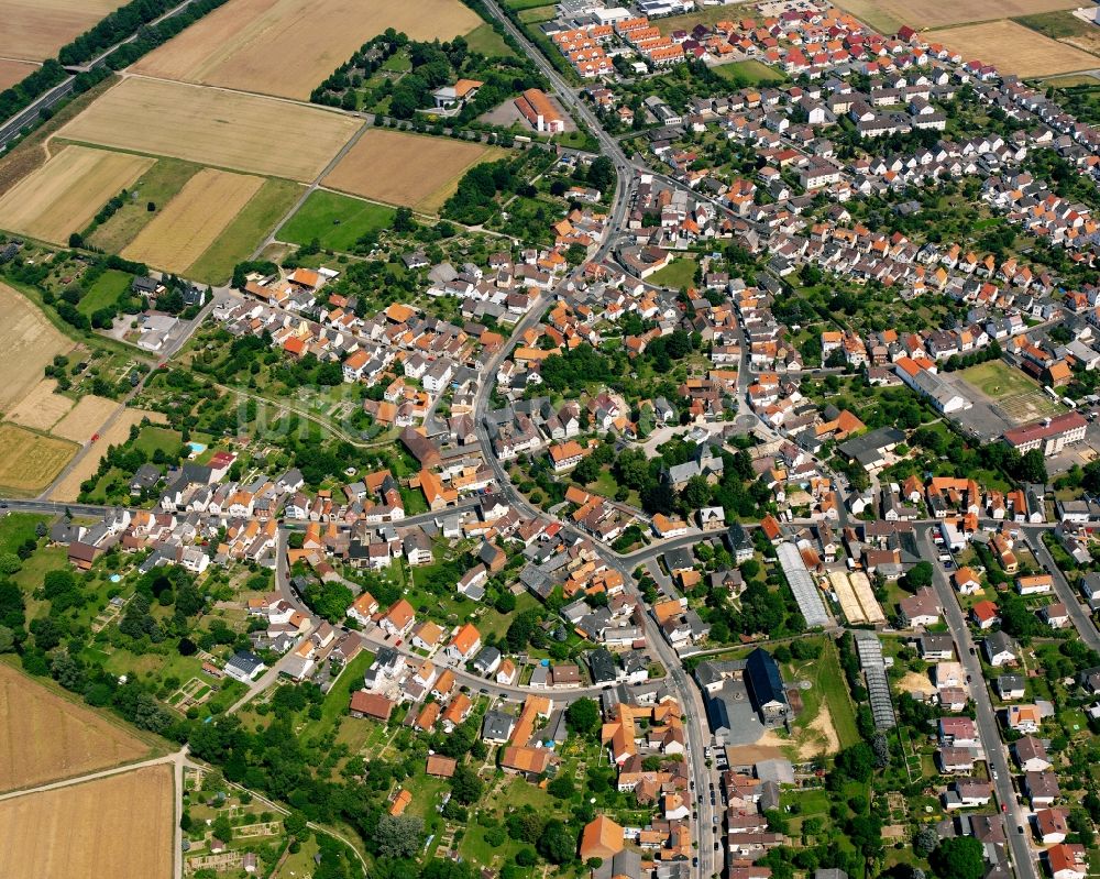 Großen-Linden von oben - Wohngebiet - Mischbebauung der Mehr- und Einfamilienhaussiedlung in Großen-Linden im Bundesland Hessen, Deutschland