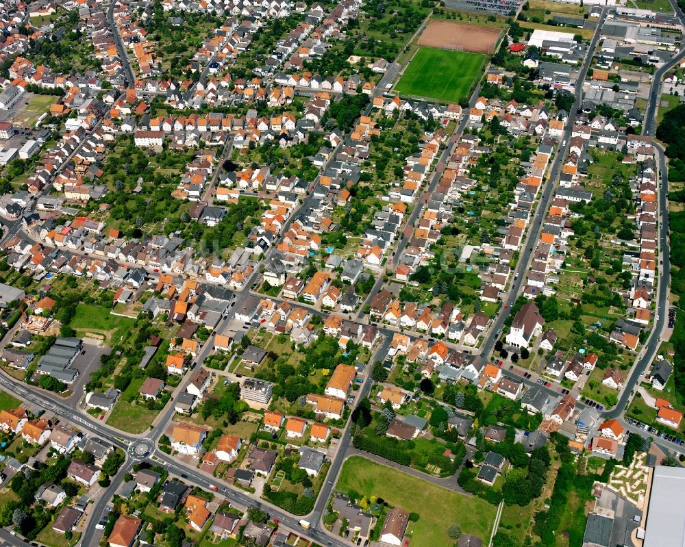 Luftbild Großen-Linden - Wohngebiet - Mischbebauung der Mehr- und Einfamilienhaussiedlung in Großen-Linden im Bundesland Hessen, Deutschland