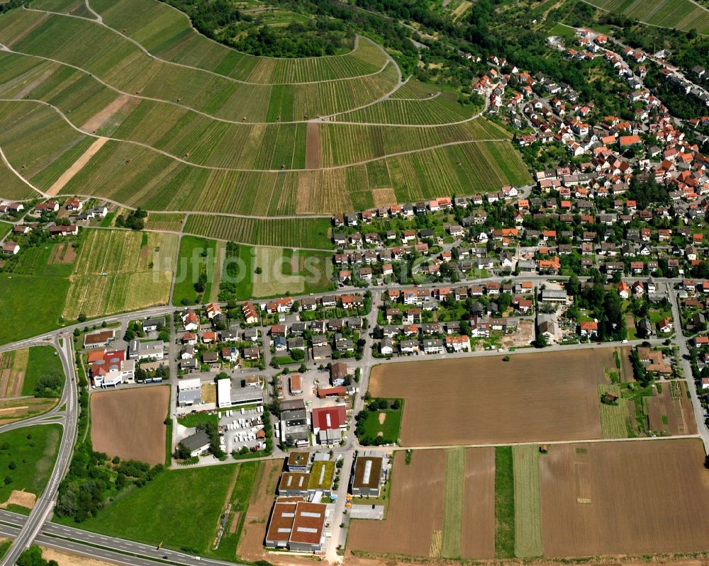 Grunbach aus der Vogelperspektive: Wohngebiet - Mischbebauung der Mehr- und Einfamilienhaussiedlung in Grunbach im Bundesland Baden-Württemberg, Deutschland