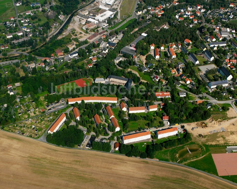 Luftbild Halsbrücke - Wohngebiet - Mischbebauung der Mehr- und Einfamilienhaussiedlung in Halsbrücke im Bundesland Sachsen, Deutschland