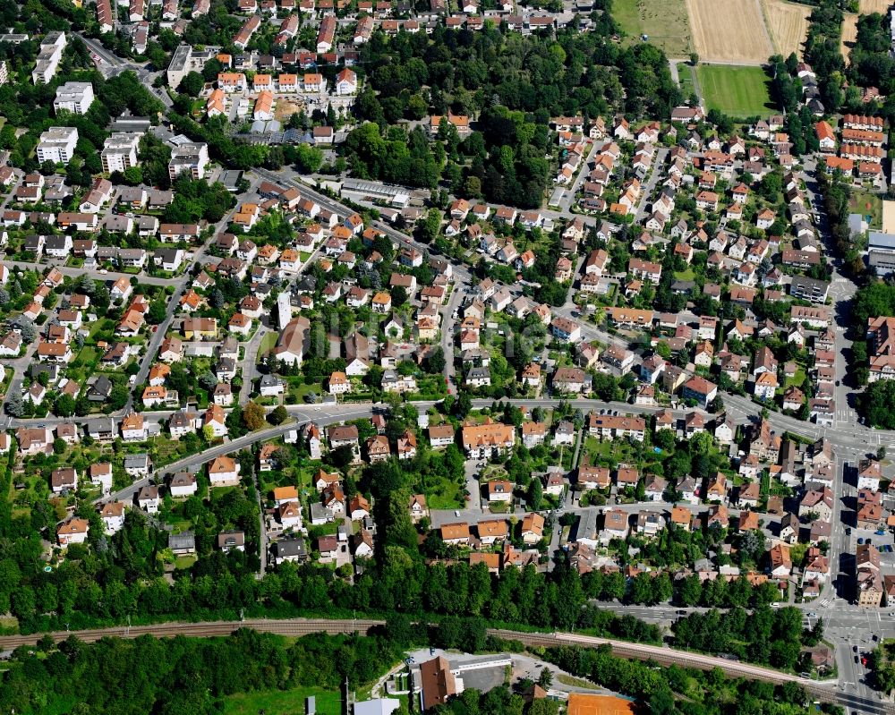 Heilbronn aus der Vogelperspektive: Wohngebiet - Mischbebauung der Mehr- und Einfamilienhaussiedlung in Heilbronn im Bundesland Baden-Württemberg, Deutschland